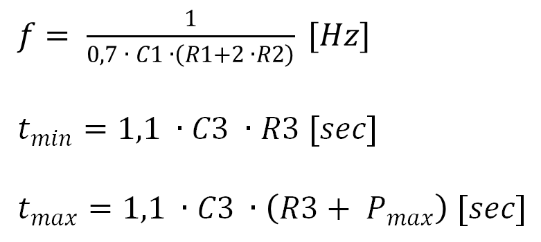 Formeln für Impulslängensteuerung